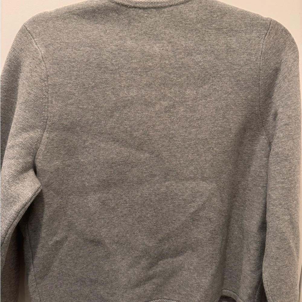 Abercrombie & Fitch GREY LuxeLoft Crew Sweater Jacket Cardigan Gold buttons - Picture 5 of 6
